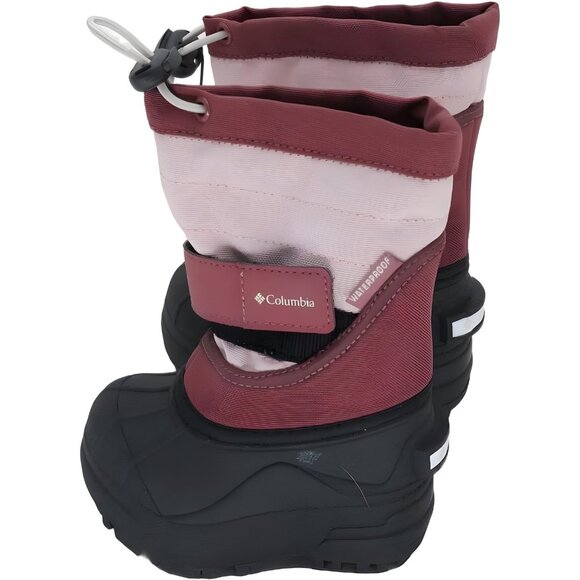 Columbia Powderbug Plus II Winter Snow Boots Dusty Pink/Beetroot Kids US 4 - Picture 2 of 6